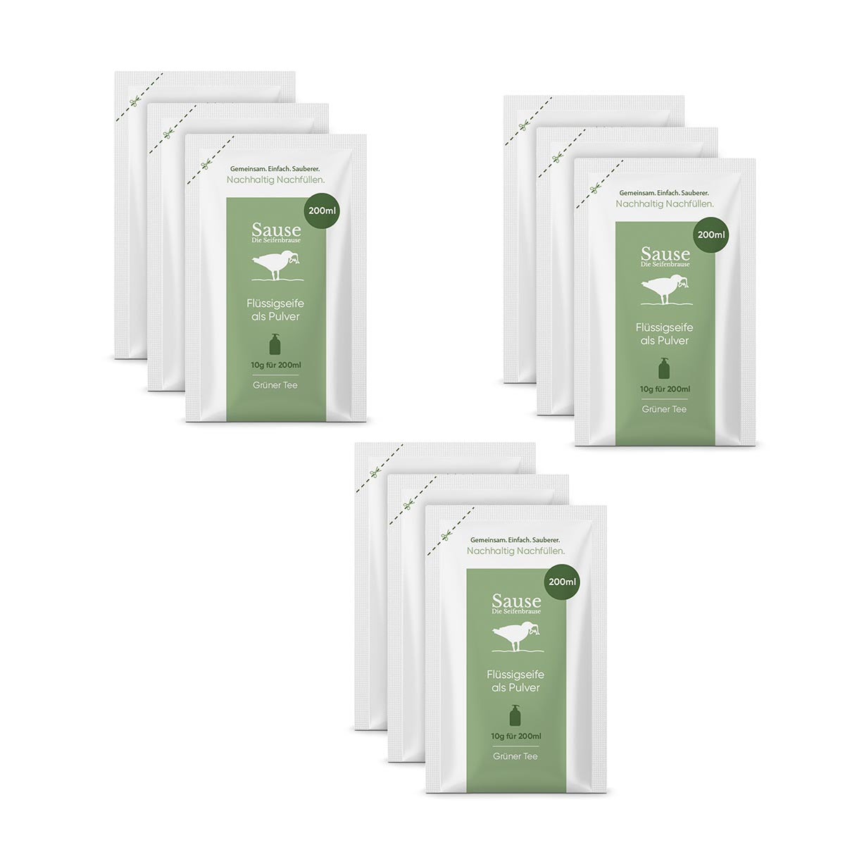 Flüssigseife Refill Set grüner Tee 1800 ml